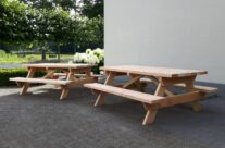 Landelijke douglas picknicktafels